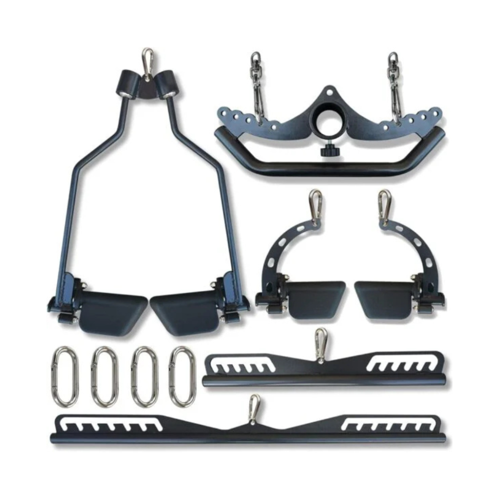 Multi-Grip Lat Pulldown & T-Bar Row Attachment Set for Cable Machine Home Gym