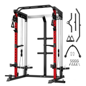 Multi-Function Power Cage | 2000lbs Squat Rack with Independent Dual Pulley System